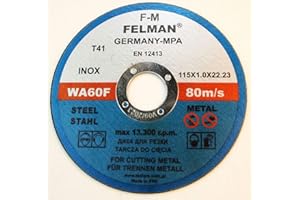 LEPIK 50 Stück Trennscheibe für Stahl 115 x 1,0 mm 41A30RBF felman