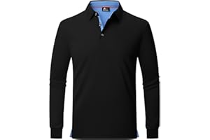 zitysport Polo Uomo Manica Lunga Traspiranti Asciugatura Rapida Camicie a Maniche Lunghe Uomo Camicie Estive Bottoni Uomo Camicia Sportiva Casual Basic Regular Fit Golf Polo Shirt