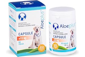 Aloeplus Capsule Cani 11+ kg. - Integratore Naturale a Base di Aloe arborescens Biologica Italiana per Il Benessere dei Cani da 11 kg. in su