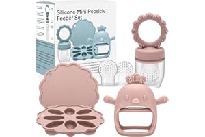 CLDY Baby Fruit Food Feeder - Breastmilk Popsicle Freezer Molds - Convenient Baby Food Feeder Set, Baby Silicone Nibble Freezer Tray Food Storage Containers for Toddler Teething & Infant Self Feeding