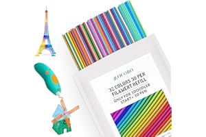 MOCOBO Wkład filamentu 3D 3D do 3Doodler Start + długopis 3D, niska temperatura drukowania 2,5 mm filament PCL, każdy kolor 15 cm x 5 szt., łącznie 160 szt. 2400 cm (MixColor2)