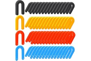 XAZTR 600Pcs Plastic Shims, Horseshoe Shims U Shaped Tile Spacers, Plastic Horseshoe Shims for Leveling, Blue 1/16”, Red 1/8”, Yellow 3/16”, Black 1/4”