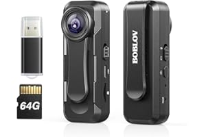 BOBLOV W1 16GB Body Camera, Mini Camera Body Cameras, True 1080P High Video Sensor, Easy to Set up and Time Stamp On/Off Optional Lightweight for Hiking, Bicycle, Lecture