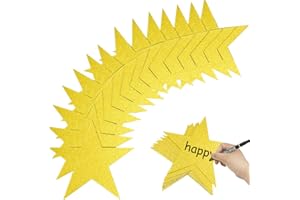 Yuntop 60 Pcs Glitter Gold Star Paper Cutouts, Double Printed Star Decorations, 6 Inch Stars for Wedding Party, Bulletin Board, Classroom Decoration Supply