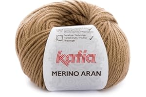 Lanas Katia Merino Aran Ovillo de Color Camel Cod. 35