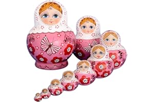 YAKELUS, Marque de poupées gigognes (matriochkas), 10pièces, poupées gigognes russes, Fabrication manuelle, tilleul boréale, cadeaux, jouets 1071