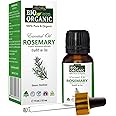 Indus Valley 100% Pure Natural & Organic, Undiluted Rosemary Essential Oil with Glass Dropper for Skin, Hair Care -15ml