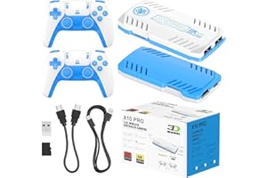 WUYJTIF X10 PRO Retro Game Stick with 50000+ Games, 4K HDMI HD Plug and Play Game Stick with 2 Controllers, Support 50+ Simulators, 2 Player Battle (Style 1)