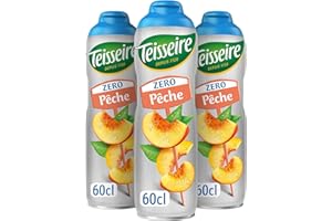 ‎TEISSEIRE Teisseire Sirup Pfirsich/Peach zero Zucker 600ml - Cocktails (3er Pack)