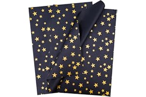 HEEKCAA Papier de soie 30 feuilles, 50cmx75cm Papier de soie pour emballage Papier cadeau pour l'artisanat, les arts, les boîtes et sacs cadeaux (Noir, 70X50cm)