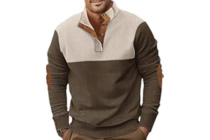 Ryehack Sweat Hommes Pull Top Manches Longues Sweater Velours Côtelé Sweatshirt Léger S-3XL