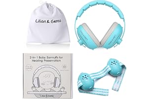 Lilian&Gema 2 en 1 Casque Anti Bruit Bébé, Casque Bébé Anti Bruit, Confortable et Réglable, Protection Auditive pour les Enfants de Moins de 48 Mois, Convient pour le Sommeil et les Activités