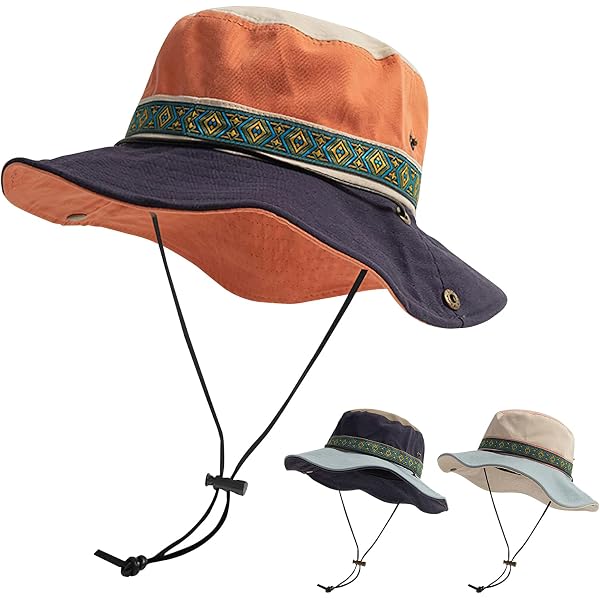 Chapeau De Pêcheur Bohème à Large Bord Pliable - Bucket Hat Anti-UV Respirant Style Ethnique Unisexe | TAGVO