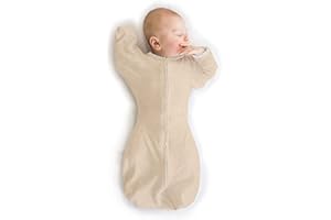 SwaddleDesigns Transitional Swaddle Sack, Baby Swaddles for Newborn with Arms Up Half-Length Sleeves & Mitten Cuffs, Sleep Sack Wearable Blanket