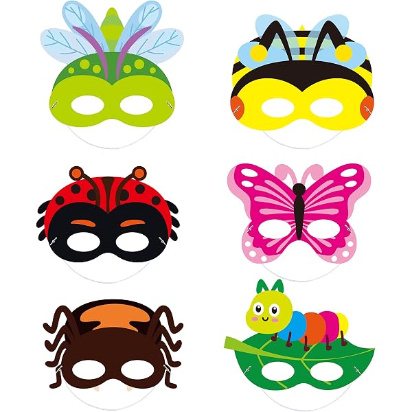 6 Masques Animaux De La Ferme En Mousse - Déguisement Enfant Pour Fête, Nativité, Cadeau De Bonne étoile, Assortiment