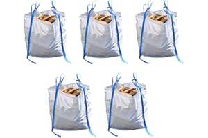 B teurobrecher - 5 Stück Big Bag 90x90x90 cm mit 6 Schlaufen, B teurobrecher, 5000 KG Bruchlast - Tragfähigkeit 1000kg - BigBag - ohne Inhalt