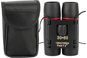 Fdit Binoculares de Alta definición con Mini Zoom de 30x60, binoculares Plegables de Bolsillo portátiles para Caza al Aire Libre, observación de Aves
