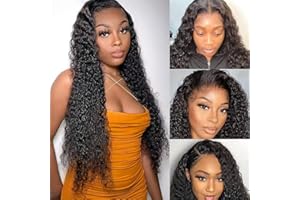VANMAST Perruque Femme Naturelle Brésilien Water Wave Peruque Bresilien Naturel 13x4 Transparent Lace Wig Human Hair Perruque Cheveux Humain Perruque Femme Naturelle 26 Pouces Long Human Hair wig