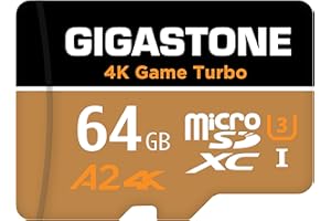 [5-Yrs Free Data Recovery] Gigastone 64GB Micro SD Card, 4K Game Turbo, MicroSDXC Memory Card for Nintendo-Switch, GoPro, Action Camera, DJI, Drone, UHD Video, R/W up to 95/35MB/s, UHS-I U3 A2 V30 C10