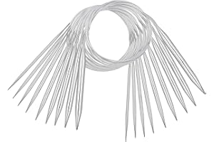 Coopay Ferri da Maglia Circolari in Acciaio Inox, 120 cm, 9 Ferri, 2,5-10,0 mm, Lisci, per Maglieria, Scialli, Maglioni, Coperte