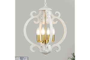 ‎LYNPON LynPon 4-flammige Kronleuchter-Deckenleuchte, goldene und weiße Lichter für Wohnzimmer, goldene Deckenleuchte, Schlafzimmer-Deckenleuchten, Shabby-Chic-Möbel, moderne Flurleuchten, Deckenleuchten