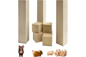 MINGSH 8Pcs Basswood Carving Blocks, 2 Size Smooth Unfinished Wood Blocks,DIY Wood Carving Kit,Shaping,Painting Creative Wood Art Craft,Natural Whittling Blocks for Carving Beginners and Professional
