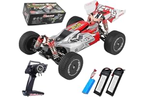 X-Verse WLtoys WLtech XKS 144001 Ferngesteuertes Auto, 2.4GHz 1:14 4WD 60KM/H Offroad Drift Auto Ferngesteuert Hochgeschwindigkeits Geländewagen RTR für Erwachsene- 3 Batterien (Rot)