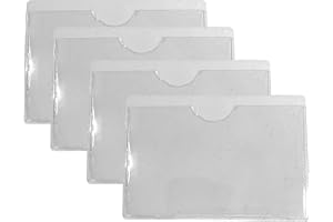 PCL Media Ltd® Sticky Backed Thumb Cut Self Adhesive Pocket for Membership, Slimmers World, Weight Watcher Cards (Pack of 4) - Self Adhesive Business Card Pocket