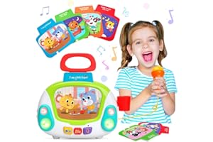 VINTOP Musical Toy for 2 3 4 Years Old Boys & Girls, Karaoke Microphone Music Player with Singing Recording & Voice Changing Function Learning Educational Jukebox Gift Toy for Baby Kid 24+ Months