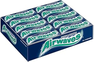 AIRWAVES - Chewing Gum Sans Sucre - Goût Menthol et Eucalyptus - 30 Paquets de 10 Dragées - Grand Format 300 Dragées - 420g