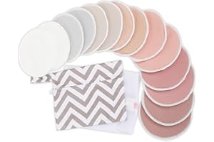 KEABABIES Wiederverwendbare Stilleinlagen zum Stillen - 4 lagige Bio Bambus Stilleinlagen - waschbare Stilleinlagen - natürliche Bambus Stilleinlagen waschbar - Stilleinlagen wiederverwendbar (Lovelle, L 12cm)