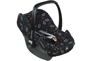 Dooky Seat Cover/Protector, Universal Size, Fits Most Baby Car Seats with 3- and 5-Point Belt System, 95 Percent Cotton, 5 Percent Lycra, Easy to Install and Wash, Group 0+ yr, Beige Romantic Leaves