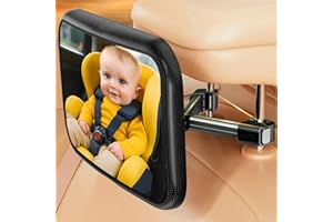 ‎AIMAX Spiegel Auto Baby Rückbank mit Hakenclip, 360° Drehbar, 100 % Bruchsicher, Verstellbarer Rücksitzspiegel für Babys & Kinder, Klare Sicht, Einfache Montage, Autospiegel Zubehör