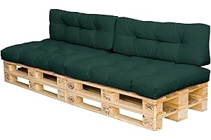 Royal Schneider - Lot de 4 coussins pour canapé en palette - Coussins d’assise et coussins de dossier - 120 x 80 cm - 500-31 vert bouteille