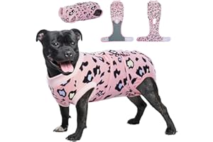 Kuoser Female Dog Recovery Suit - Medium, Soft Post Surgery Body Suit, Onesie for Dogs After Surgery