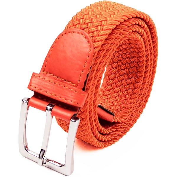Ceinture élastique Tressée Unisexe - Largeur 3,4 Cm - Longueur Ajustable Jusqu'à 160 Cm - Marron Foncé, Style Décontracté