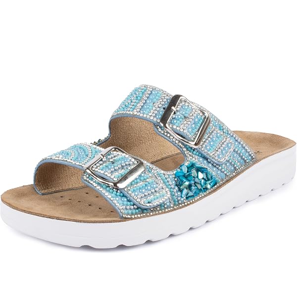 Mustang 59607 platform sandals for women in beige