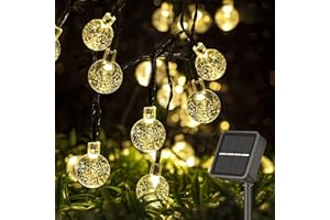 STANBOW Catena Luminosa Esterno Solare, [100 LED/12M 40FT/8 Modalità] Luci Solari Esterno, Impermeabile Cristallo Globo Lucine Decorative per Esterno Giardino Matrimonio Festa (Bianco Caldo)