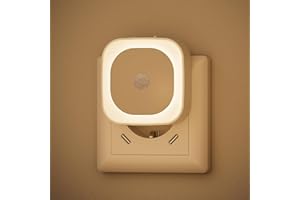 YUNLEX 2 Pcs Veilleuse Prise Électrique avec Détecteur de Mouvement, 3 modes de capteur, Luminosité réglable, de nuit blanche chaude pour les enfants, salle de bains, chambre à coucher