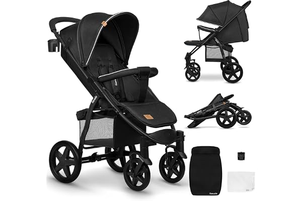 LIONELO Annet Plus poussette bebe à 22 kg, auvent avec fenêtre, roues EVA, chancelière moustiquaire porte-gobelet, réglage du dossier jusqu’à la position couchée