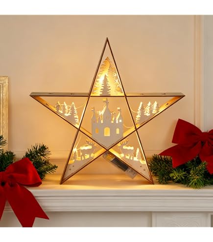 Com-four® LED Deko-Baum Weihnachten – Goldener Weihnachtsbaum Mit Timer & Warm-weißem Licht, 29 Cm