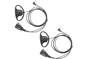 COODIO 2 x Oreillette 1-Pin Style D Écouteur Casque Microphone pour Motorola TLKR Talkie Walkie Radio