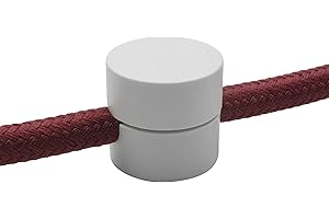 Amarcords - 5 décentralisations au plafond ou au mur pour lampes et suspensions. Crochet mural presse-étoupe avec réglage de câble apparent - Décentraliseur de câble électrique couleur BLANC