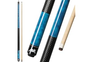 Aklot Pool Cue Sticks 58'', 18-21oz, Canadian Maple 1/2 Billiard Cue with 13mm Leather Tip, 3D Anti-Slip Grip, Billiard Pool Stick for Adults/Beginners/Pro Players
