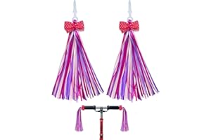 AFFEGIFTS Bike Tassels for Girls, 2PCS Childrens Bike Streamers Pink Kids Bike Ribbon Streamers Bicycle Streamers for Girls Bicycle Decor