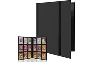 WAIZHIUA 9-Pocket Trading Card Binder 216 Pockets PU Leather Card Binder Trading Card Album Card Folder with Elastic Strap for Pokemon Yu-Gi-Oh Sports Cards, 12 Sheet