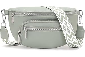 Sasrymnl sac banane femme Beige sac bandoulière femme cuir vegan sacoche banane bandouliere tendance Bandoulière amovible et réglable