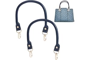 PH PandaHall 2 Pcs 40cm Leather Replacement Handles Purses Straps Handbags Shoulder Bag Strap with Swivel Lobster Buckles, Prussian Blue