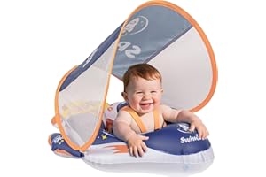 WOUKKSY Koło Do Pływania Dla Niemowląt Z Zdejmowane Daszkiem Przeciwsłonecznym, Nadmuchiwany Pływak Dla Niemowląt Z Urządzeniem Zapobiegającym Wywróceniu, Dla Małych Dzieci I Od 3 Miesięcy Do 36 Miesięcy