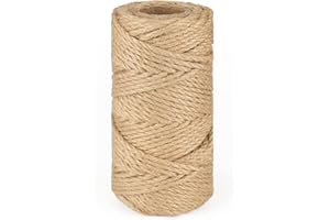jijAcraft Corda di Iuta 5mm, 50 Metri, Corda di Canapa, Corda da Giardino, per fai da te, artigianato, regalo, confezione da giardinaggio